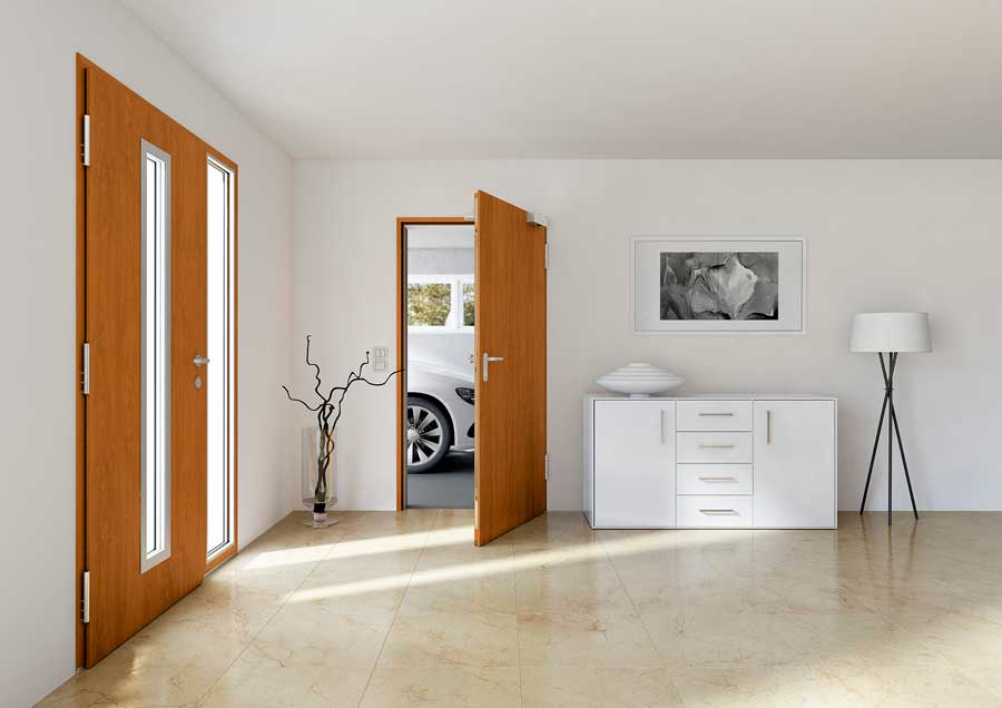 Drzwi między garażem a domem