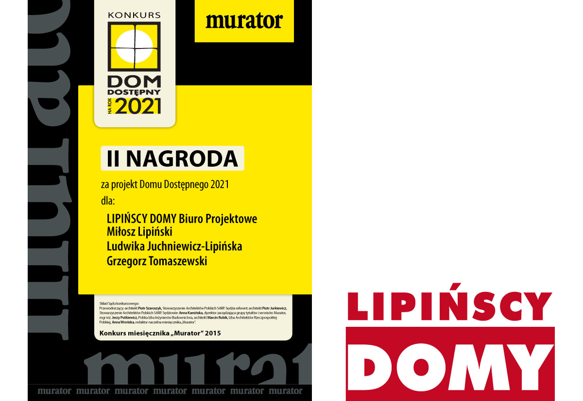 Otrzymaliśmy II nagrodę w konkursie DOM DOSTĘPNY na rok 2021 Wydawnictwa Murator
