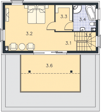 Gotowy projekt domu Santorini rzut Piętro II
