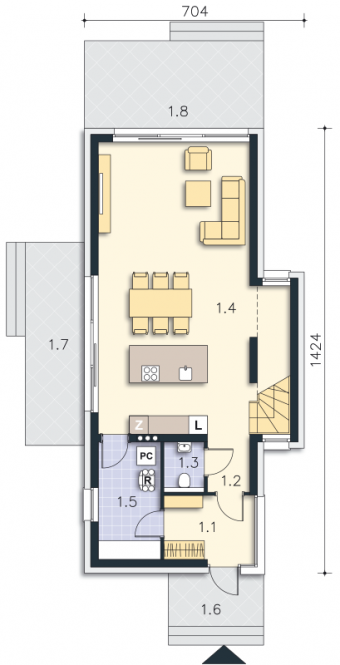 Gotowy projekt domu Tanger rzut Parter