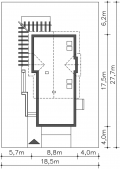 Gotowy projekt domu Tokio II wymiary działki 